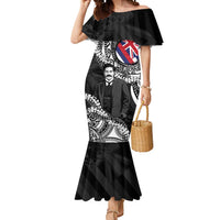 Personalised Hawaii Prince Kuhio Mermaid Dress Hawaiian Maile Lei LT05 Women Black - Polynesian Pride