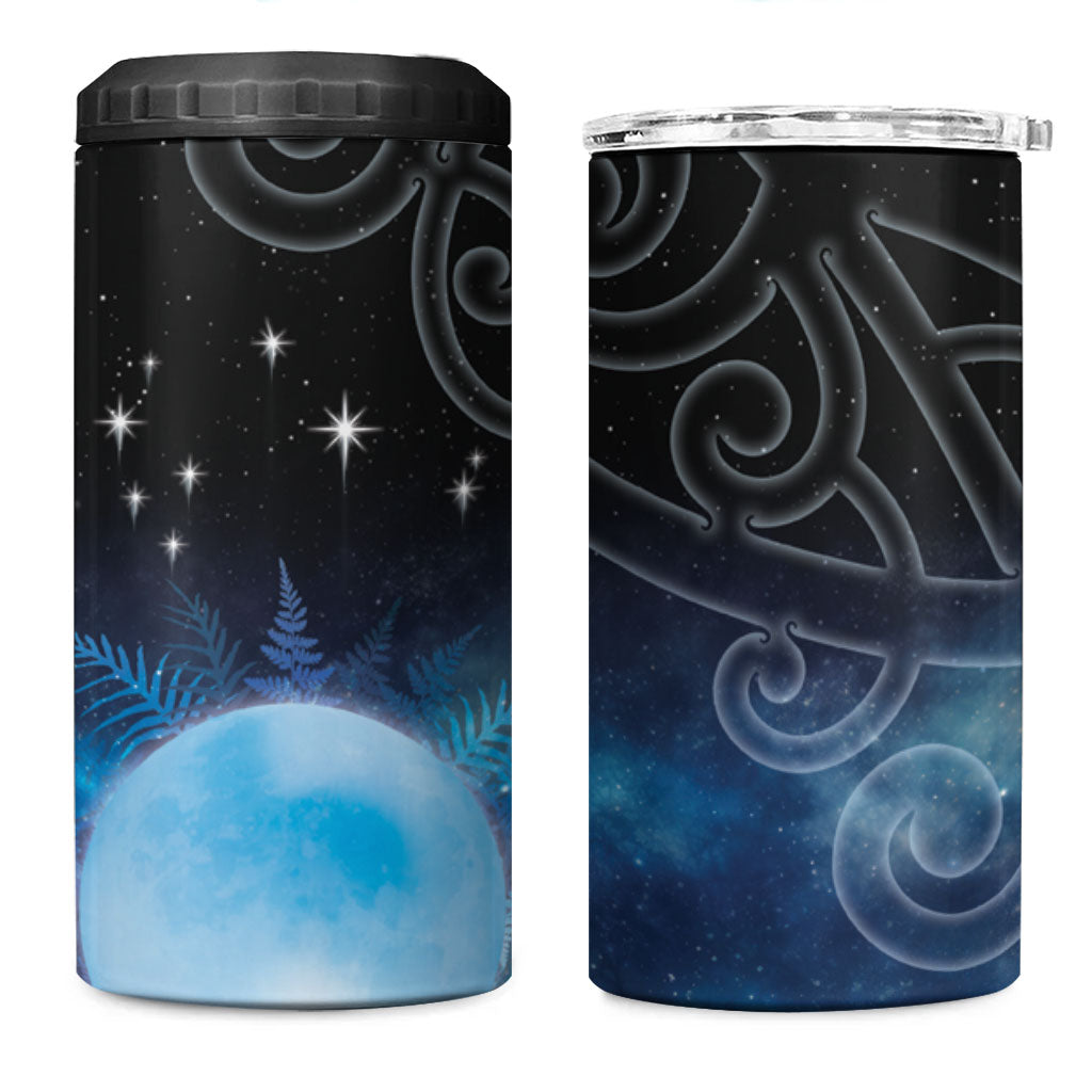 New Zealand Matariki 4 in 1 Can Cooler Tumbler Pleiades Star Cluster Blue Galaxy
