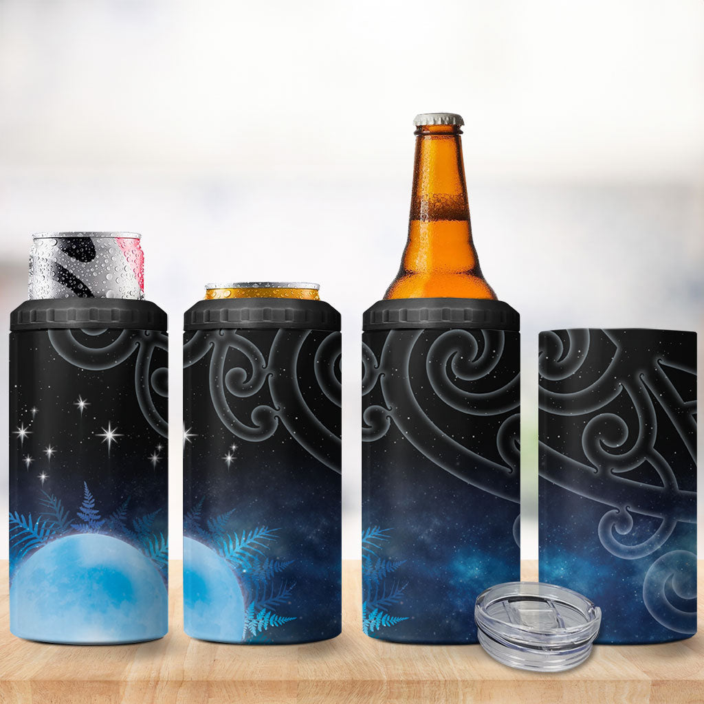 New Zealand Matariki 4 in 1 Can Cooler Tumbler Pleiades Star Cluster Blue Galaxy