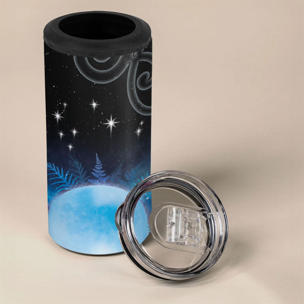 New Zealand Matariki 4 in 1 Can Cooler Tumbler Pleiades Star Cluster Blue Galaxy