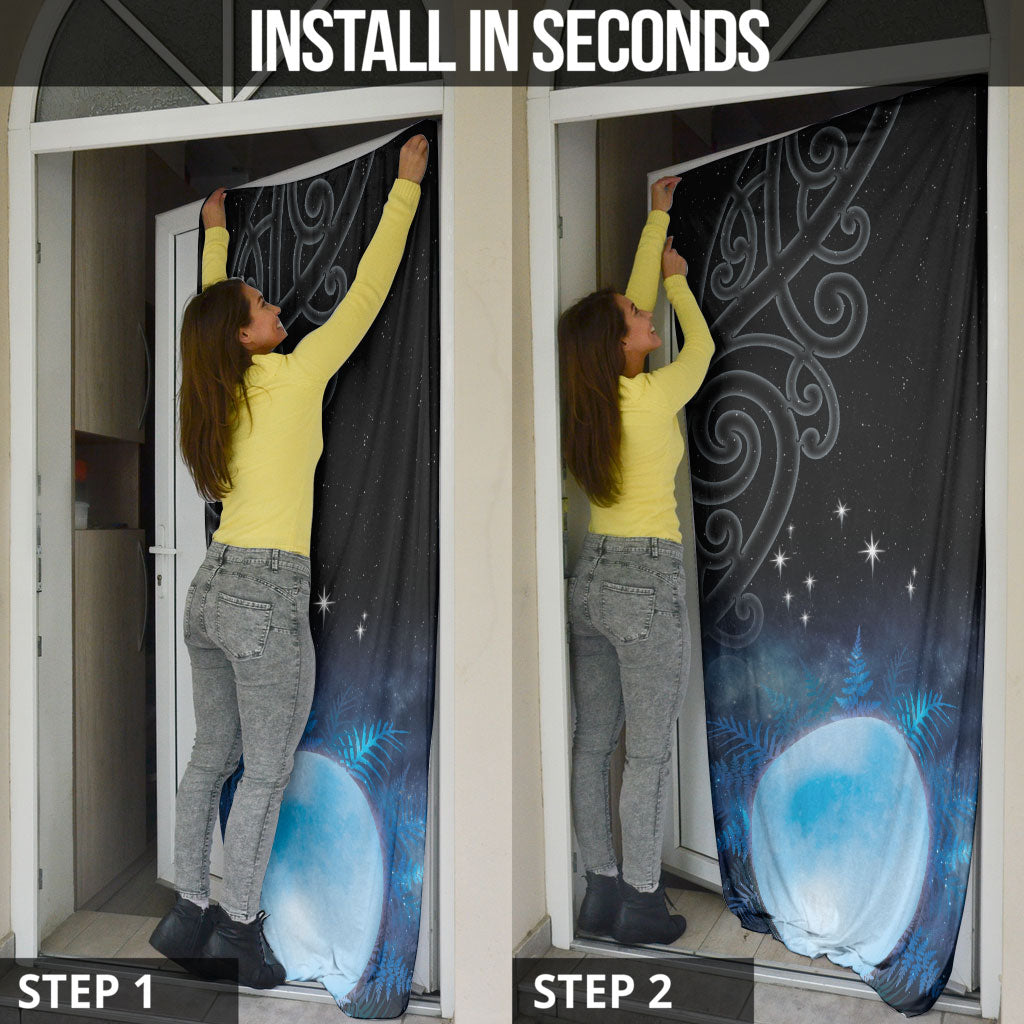 New Zealand Matariki Door Cover Pleiades Star Cluster Blue Galaxy