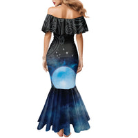 New Zealand Matariki Family Matching Mermaid Dress and Hawaiian Shirt Pleiades Star Cluster Blue Galaxy