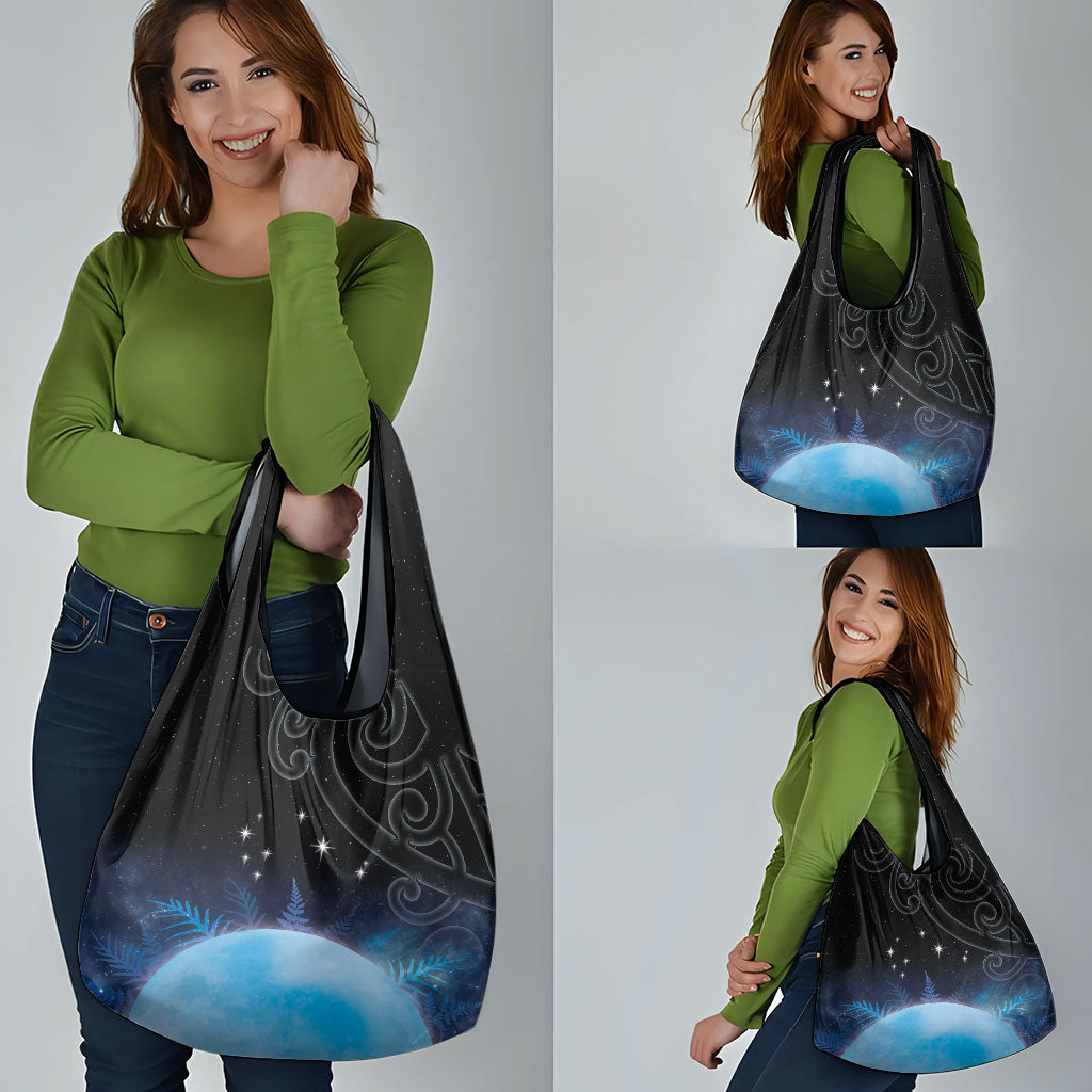 New Zealand Matariki Grocery Bag Pleiades Star Cluster Blue Galaxy