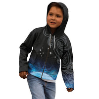 New Zealand Matariki Kid Hoodie Pleiades Star Cluster Blue Galaxy LT05 - Polynesian Pride