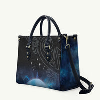 New Zealand Matariki Leather Bag Pleiades Star Cluster Blue Galaxy LT05 Blue - Polynesian Pride