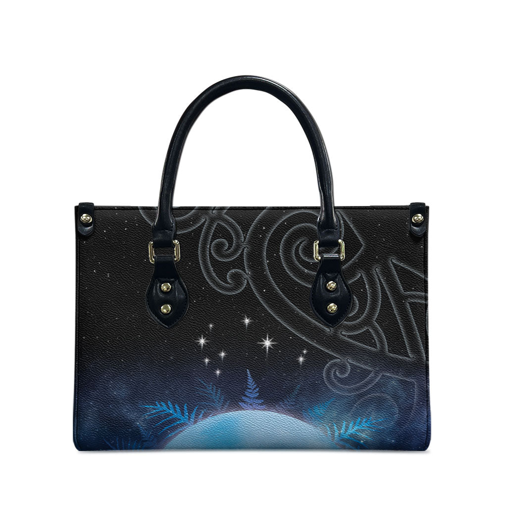 New Zealand Matariki Leather Bag Pleiades Star Cluster Blue Galaxy LT05 - Polynesian Pride