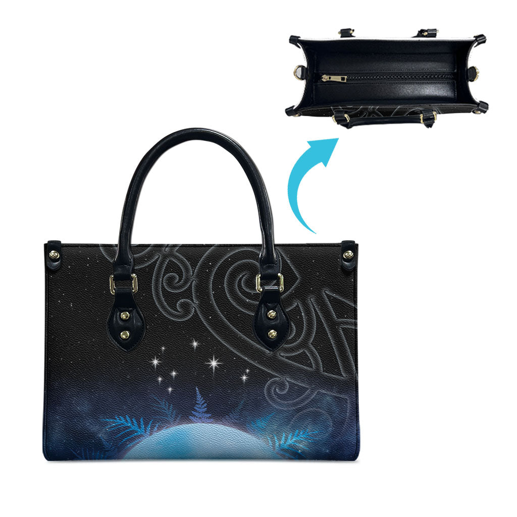 New Zealand Matariki Leather Bag Pleiades Star Cluster Blue Galaxy LT05 - Polynesian Pride