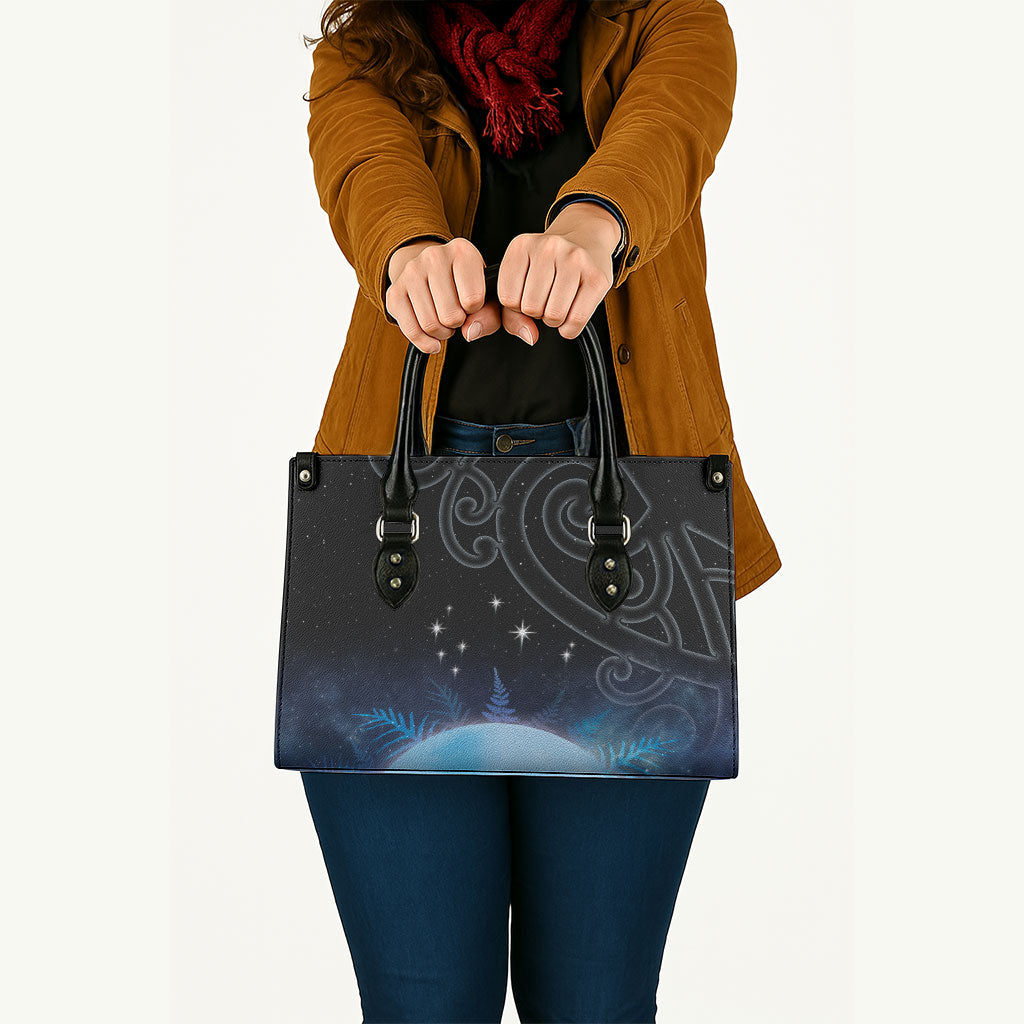 New Zealand Matariki Leather Bag Pleiades Star Cluster Blue Galaxy LT05 - Polynesian Pride