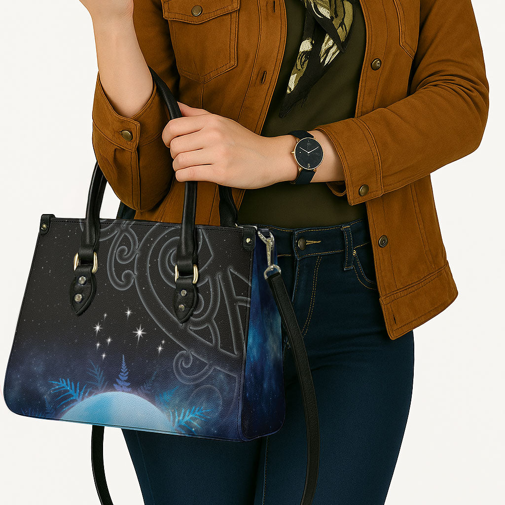 New Zealand Matariki Leather Bag Pleiades Star Cluster Blue Galaxy LT05 - Polynesian Pride