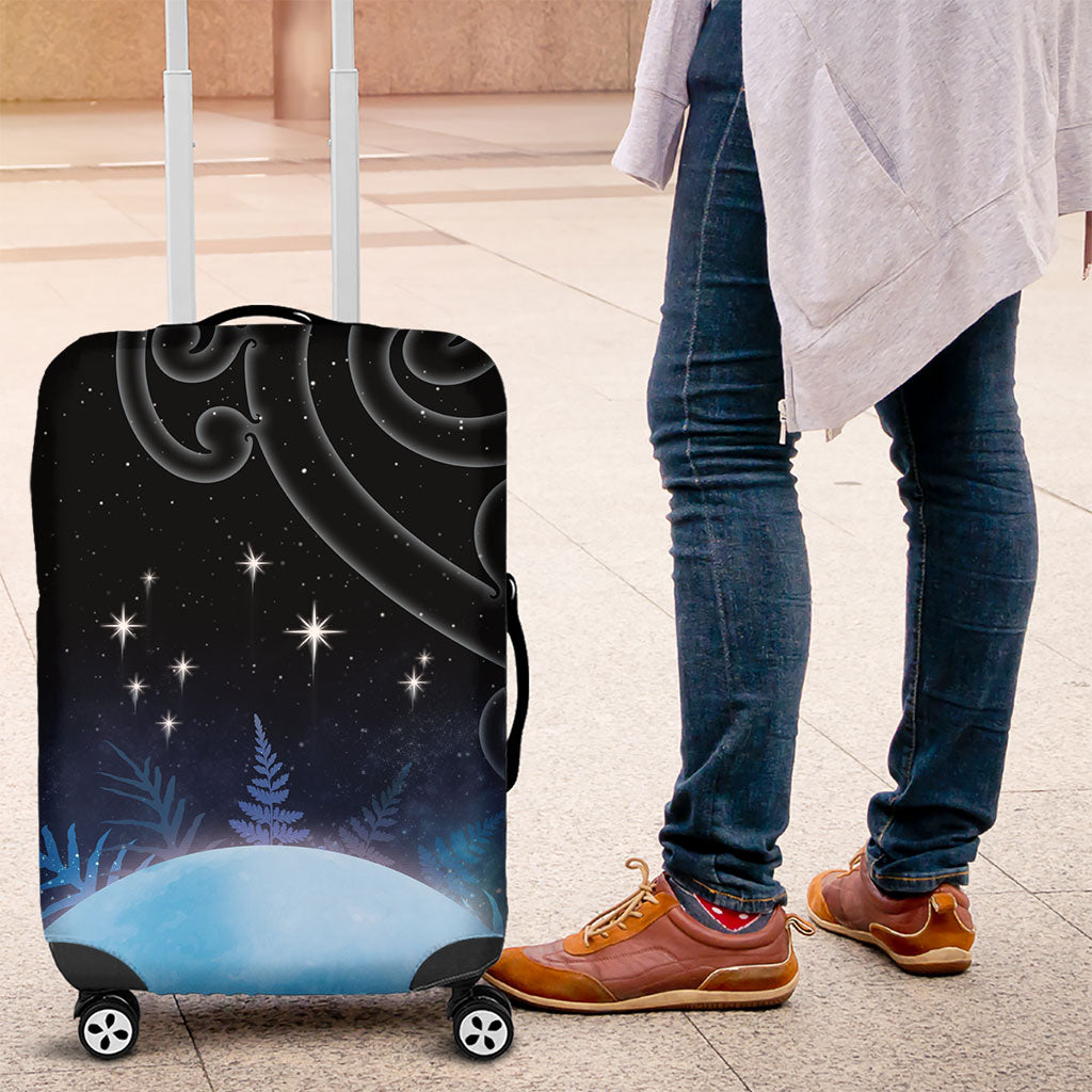 New Zealand Matariki Luggage Cover Pleiades Star Cluster Blue Galaxy