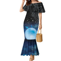 New Zealand Matariki Mermaid Dress Pleiades Star Cluster Blue Galaxy