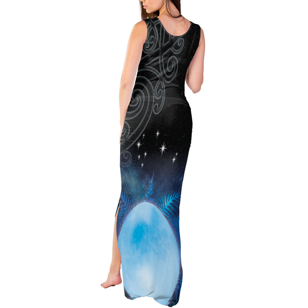 New Zealand Matariki Tank Maxi Dress Pleiades Star Cluster Blue Galaxy LT05 - Polynesian Pride