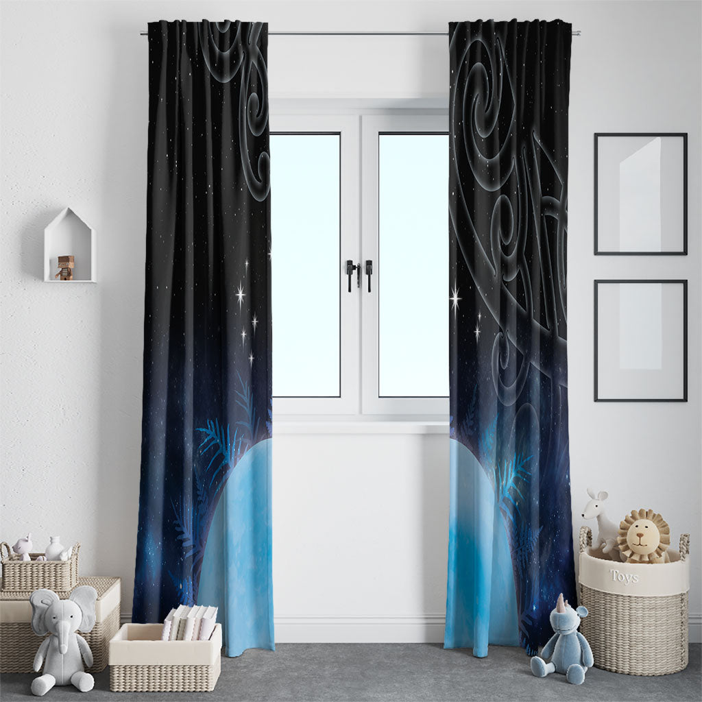 New Zealand Matariki Window Curtain Pleiades Star Cluster Blue Galaxy LT05 - Polynesian Pride