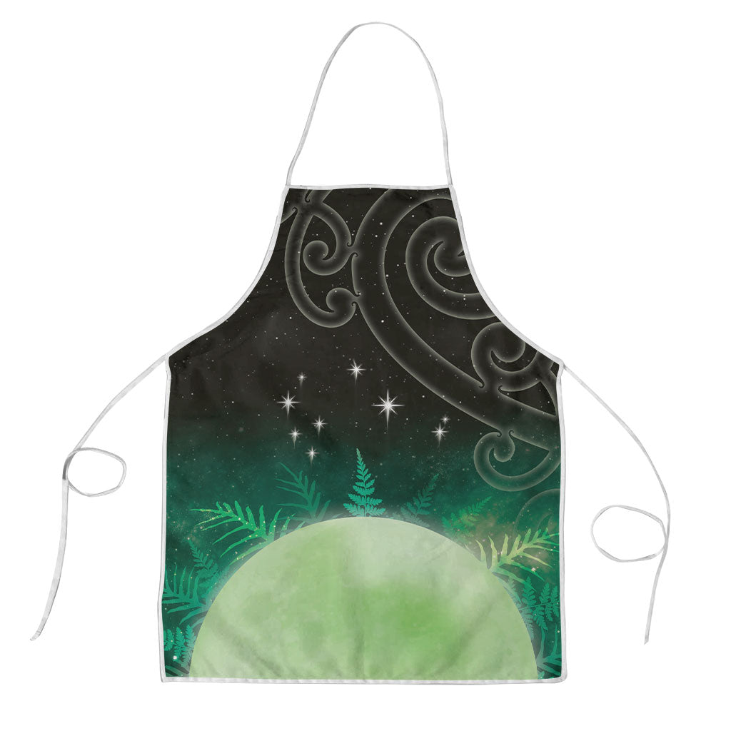 New Zealand Matariki Apron Pleiades Star Cluster Green Galaxy LT05 Green - Polynesian Pride