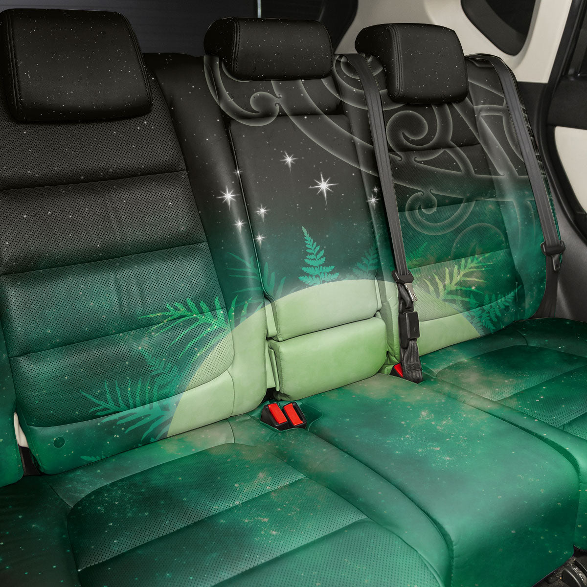 New Zealand Matariki Back Car Seat Cover Pleiades Star Cluster Green Galaxy