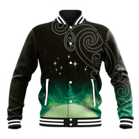 New Zealand Matariki Baseball Jacket Pleiades Star Cluster Green Galaxy LT05 Unisex Green - Polynesian Pride