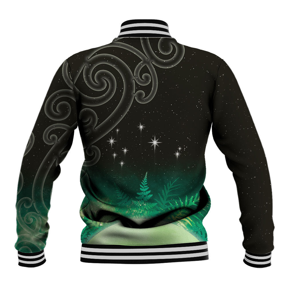 New Zealand Matariki Baseball Jacket Pleiades Star Cluster Green Galaxy LT05 - Polynesian Pride