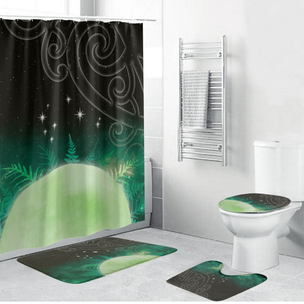 New Zealand Matariki Bathroom Set Pleiades Star Cluster Green Galaxy