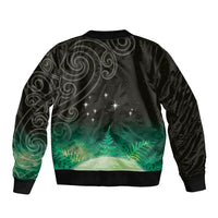 New Zealand Matariki Bomber Jacket Pleiades Star Cluster Green Galaxy LT05 - Polynesian Pride