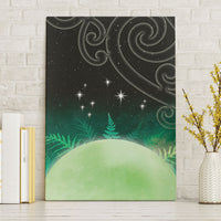 New Zealand Matariki Canvas Wall Art Pleiades Star Cluster Green Galaxy LT05 Without Frame Green - Polynesian Pride