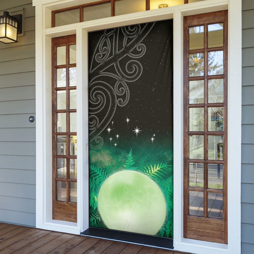 New Zealand Matariki Door Cover Pleiades Star Cluster Green Galaxy