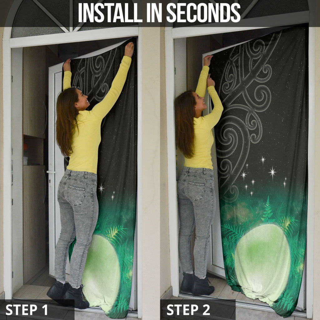 New Zealand Matariki Door Cover Pleiades Star Cluster Green Galaxy