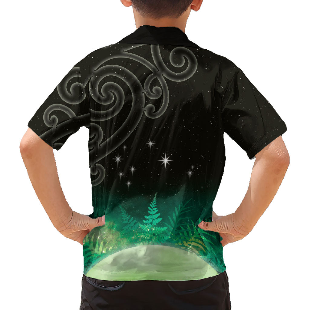New Zealand Matariki Family Matching Mermaid Dress and Hawaiian Shirt Pleiades Star Cluster Green Galaxy LT05 - Polynesian Pride