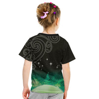 New Zealand Matariki Kid T Shirt Pleiades Star Cluster Green Galaxy LT05 - Polynesian Pride