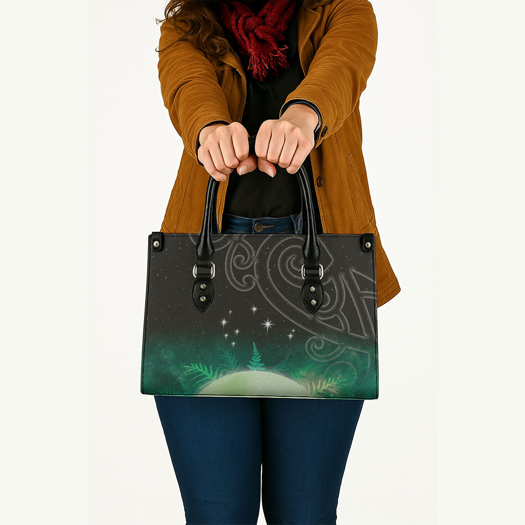 New Zealand Matariki Leather Bag Pleiades Star Cluster Green Galaxy LT05 - Polynesian Pride