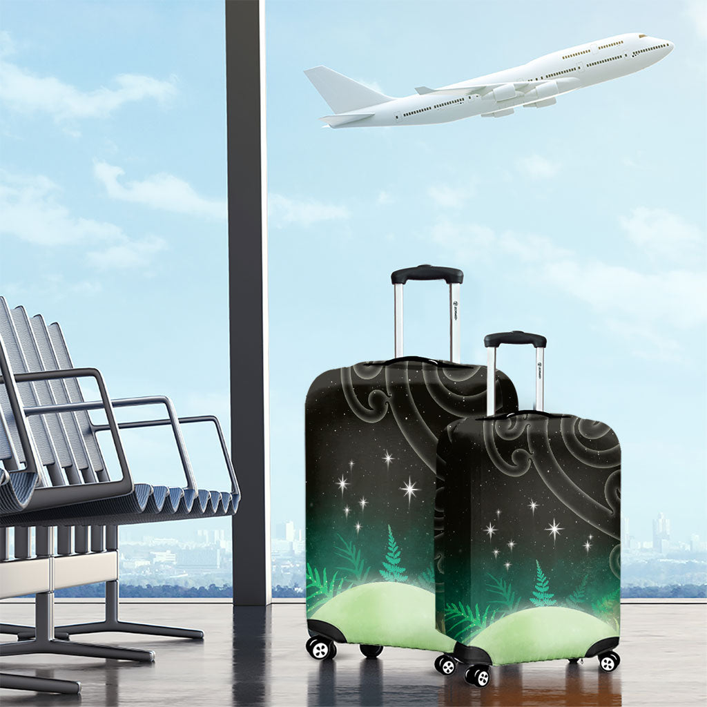 New Zealand Matariki Luggage Cover Pleiades Star Cluster Green Galaxy LT05 - Polynesian Pride