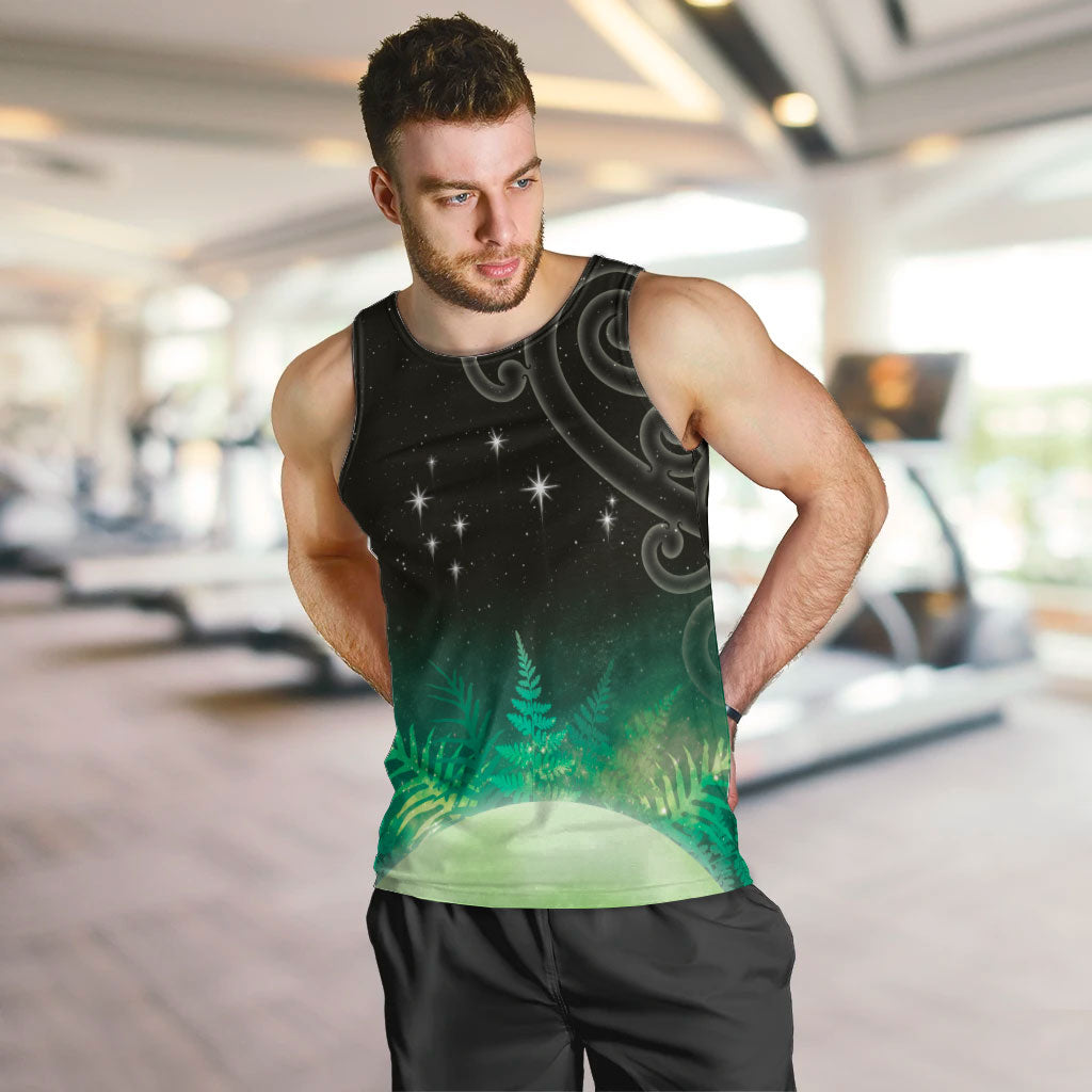New Zealand Matariki Men Tank Top Pleiades Star Cluster Green Galaxy LT05 Green - Polynesian Pride