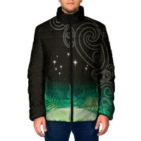 New Zealand Matariki Padded Jacket Pleiades Star Cluster Green Galaxy LT05 Men Green - Polynesian Pride