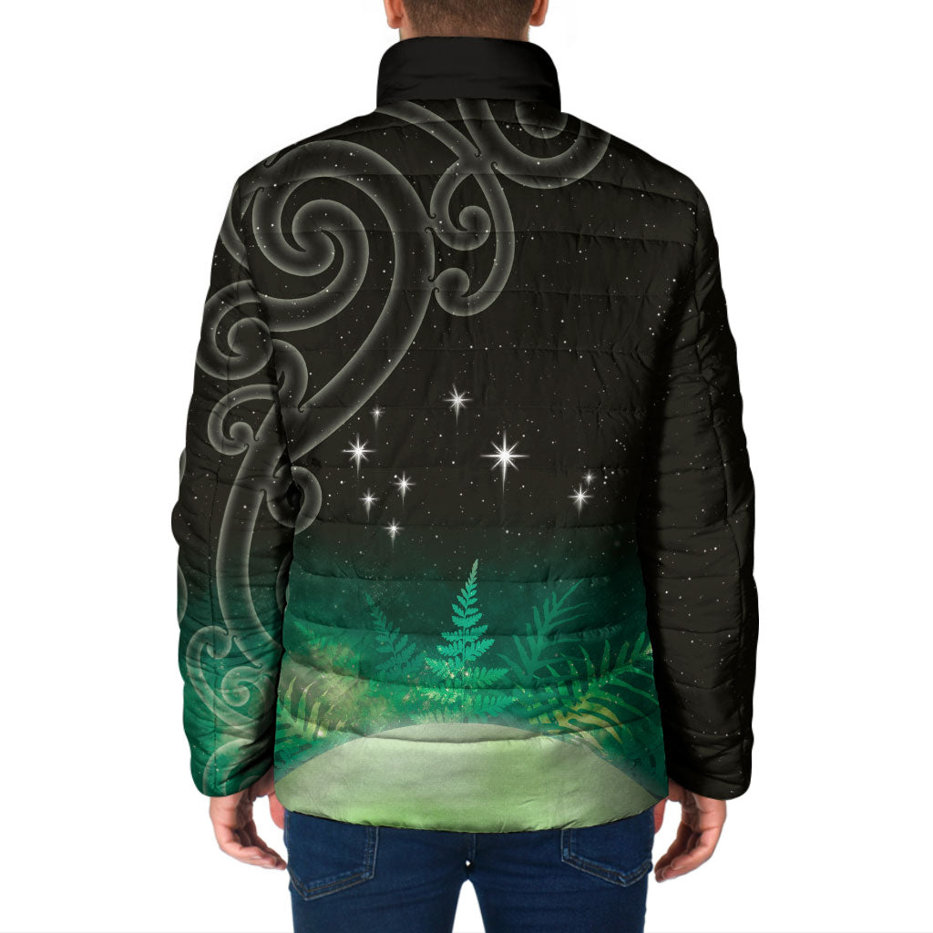 New Zealand Matariki Padded Jacket Pleiades Star Cluster Green Galaxy LT05 - Polynesian Pride