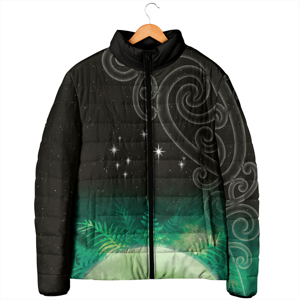New Zealand Matariki Padded Jacket Pleiades Star Cluster Green Galaxy LT05 - Polynesian Pride