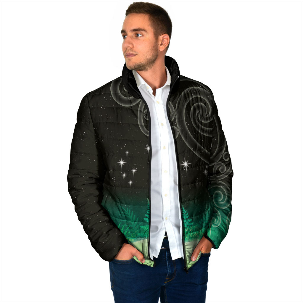 New Zealand Matariki Padded Jacket Pleiades Star Cluster Green Galaxy LT05 - Polynesian Pride