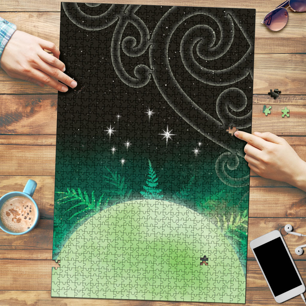 New Zealand Matariki Puzzle Pleiades Star Cluster Green Galaxy