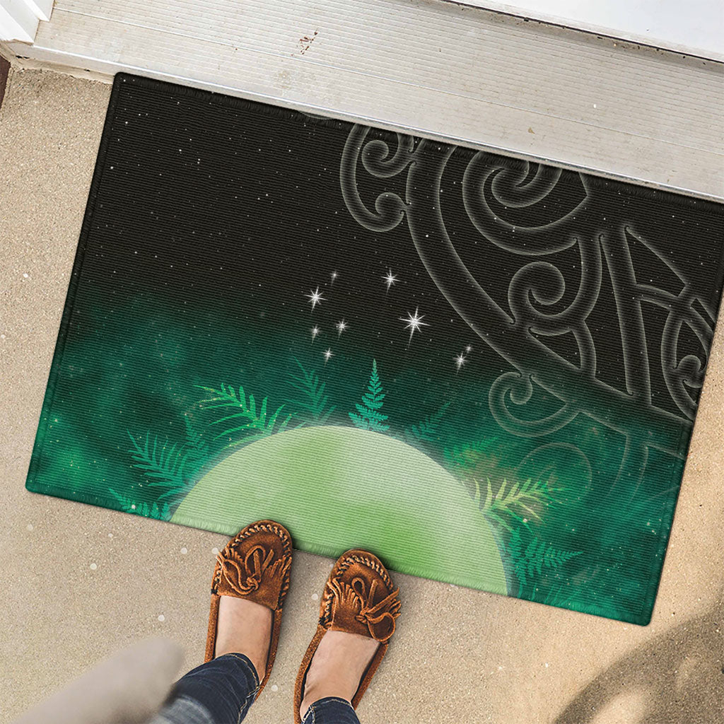 New Zealand Matariki Rubber Doormat Pleiades Star Cluster Green Galaxy