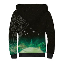 New Zealand Matariki Sherpa Hoodie Pleiades Star Cluster Green Galaxy