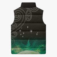 New Zealand Matariki Sleeveless Puffer Jacket Pleiades Star Cluster Green Galaxy