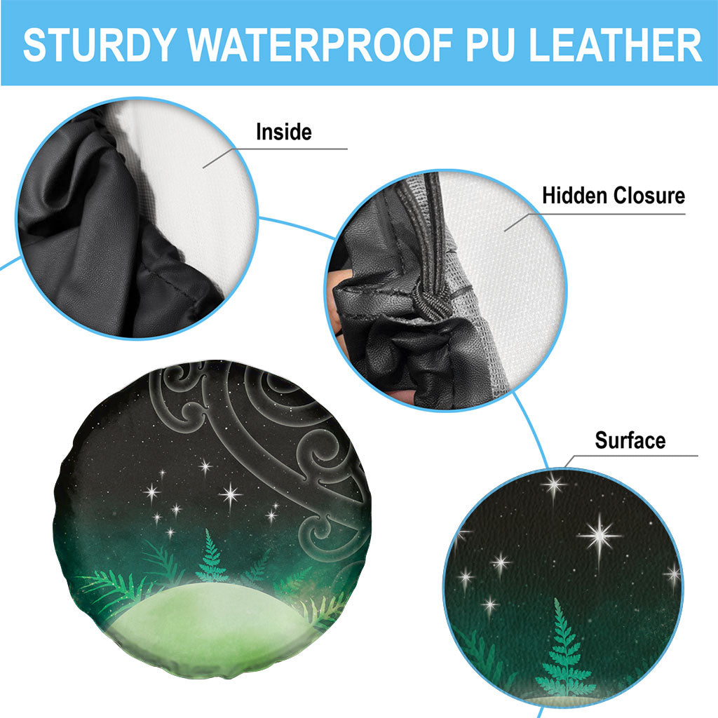 New Zealand Matariki Spare Tire Cover Pleiades Star Cluster Green Galaxy LT05 - Polynesian Pride