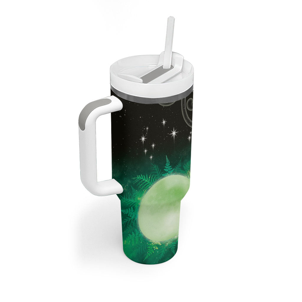 New Zealand Matariki Tumbler With Handle Pleiades Star Cluster Green Galaxy LT05 - Polynesian Pride