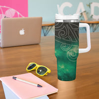New Zealand Matariki Tumbler With Handle Pleiades Star Cluster Green Galaxy LT05 - Polynesian Pride