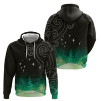 New Zealand Matariki Zip Hoodie Pleiades Star Cluster Green Galaxy LT05 - Polynesian Pride