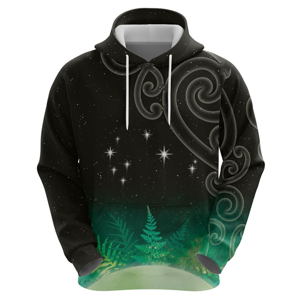 New Zealand Matariki Zip Hoodie Pleiades Star Cluster Green Galaxy LT05 - Polynesian Pride