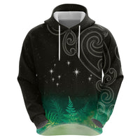 New Zealand Matariki Zip Hoodie Pleiades Star Cluster Green Galaxy LT05 - Polynesian Pride