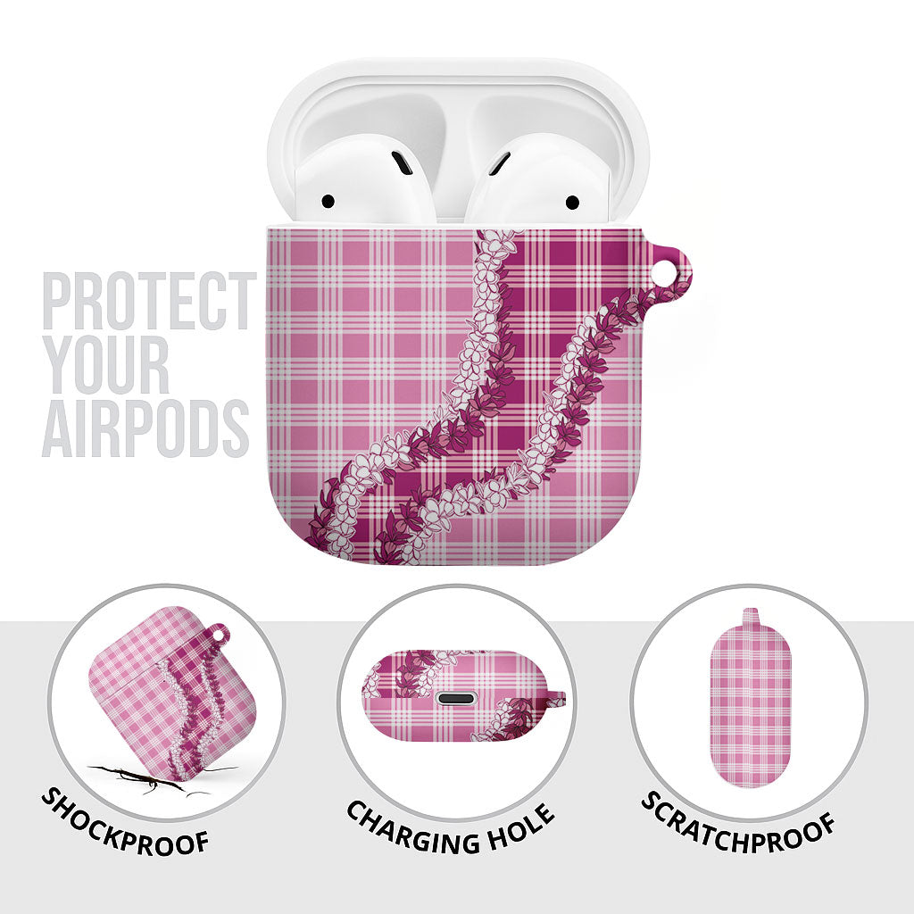 Pink Hawaii Palaka AirPods Case Hawaiian Honohono Lei LT05 - Polynesian Pride