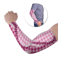 Pink Hawaii Palaka Arm Sleeves Hawaiian Honohono Lei LT05 Set of 2 Pink - Polynesian Pride