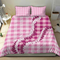 Pink Hawaii Palaka Bedding Set Hawaiian Honohono Lei