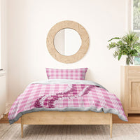 Pink Hawaii Palaka Bedding Set Hawaiian Honohono Lei