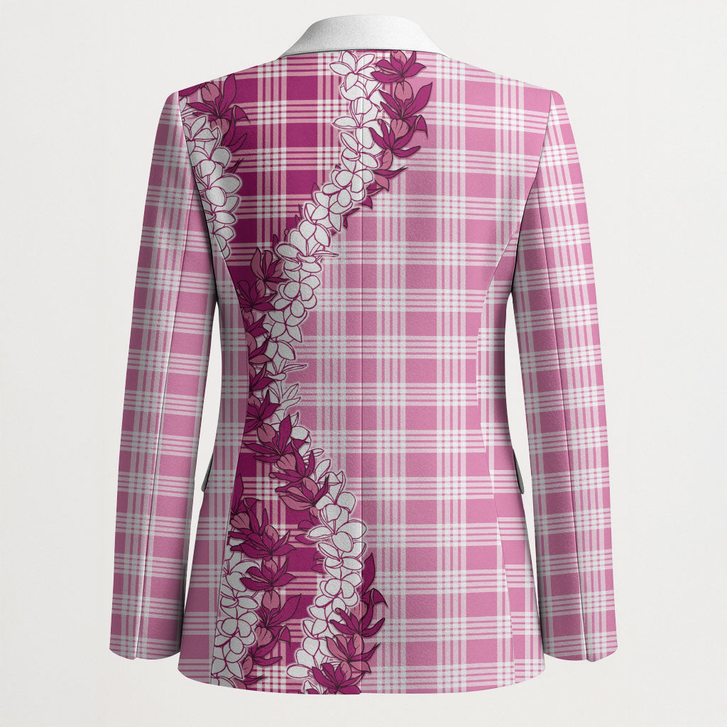 Pink Hawaii Palaka Blazer Hawaiian Honohono Lei